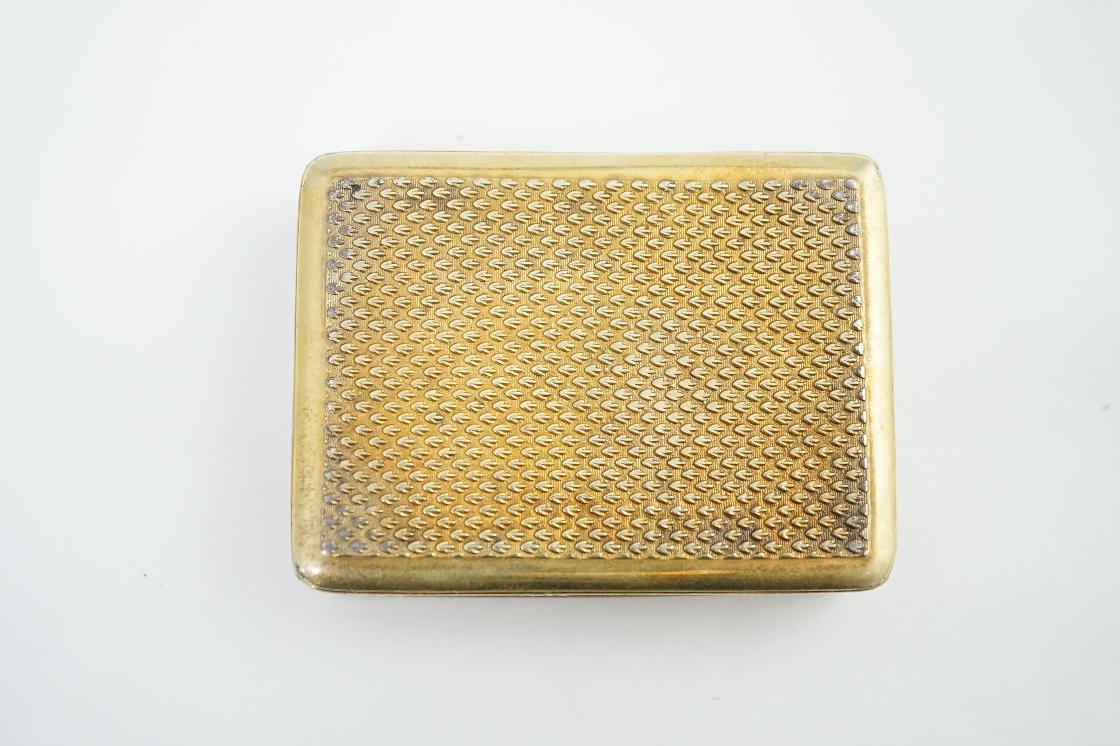 A George III silver gilt rectangular snuff box, by William Parker